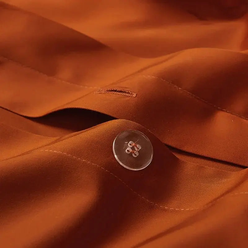 Delicate Sea Wave Orange 4-Piece Cotton Bedding Set - Julia M LifeStyles