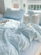 Fresh Plaid Jacquard Quilt Cover Set for Students - Julia M LifeStyles