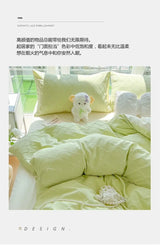 Fresh Plaid Jacquard Quilt Cover Set for Students - Julia M LifeStyles