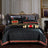 IvaRose Luxury Blue Black Silk Satin Bedding Set - Queen/King Size - Julia M LifeStyles
