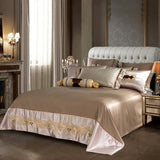 IvaRose Luxury Blue Black Silk Satin Bedding Set - Queen/King Size - Julia M LifeStyles