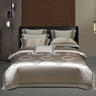 Silk-Like Satin 4-Piece Duvet Cover Set with Double Stitching & Pillowcases - Julia M LifeStyles