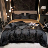 Luxury Black Gold Egyptian Cotton Jacquard Bedding Set - Ultimate Comfort & Style - Julia M LifeStyles