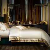 Luxury Silk and Cotton Embroidery Duvet Set 4/6Pcs - Julia M LifeStyles