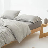 Ultra Soft 100% Washed Cotton Grey Stripe Duvet Cover Set with Sheet & Pillowcases - Julia M LifeStyles
