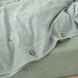 Ultra Soft 100% Washed Cotton Grey Stripe Duvet Cover Set with Sheet & Pillowcases - Julia M LifeStyles