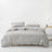 Ultra Soft 100% Washed Cotton Grey Stripe Duvet Cover Set with Sheet & Pillowcases - Julia M LifeStyles