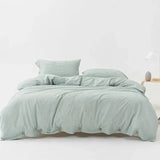 Ultra Soft 100% Washed Cotton Grey Stripe Duvet Cover Set with Sheet & Pillowcases - Julia M LifeStyles