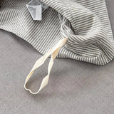 Ultra Soft 100% Washed Cotton Grey Stripe Duvet Cover Set with Sheet & Pillowcases - Julia M LifeStyles