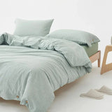 Ultra Soft 100% Washed Cotton Grey Stripe Duvet Cover Set with Sheet & Pillowcases - Julia M LifeStyles