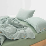 Ultra Soft 100% Washed Cotton Grey Stripe Duvet Cover Set with Sheet & Pillowcases - Julia M LifeStyles