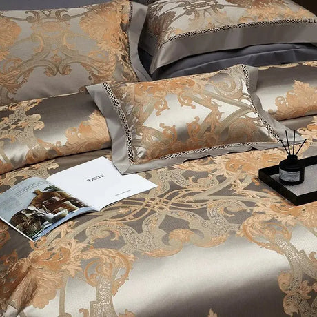 Silk-Like Satin 7-Piece Duvet Cover Set with Double Stitching & Pillowcases - Julia M LifeStyles