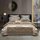 Silk-Like Satin 7-Piece Duvet Cover Set with Double Stitching & Pillowcases - Julia M LifeStyles