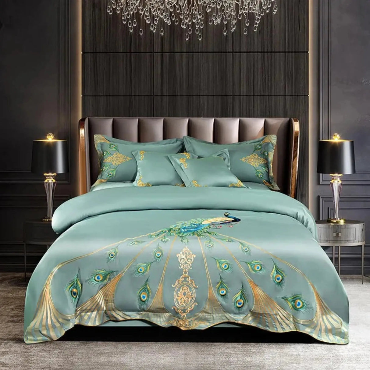 Vintage Peacock Embroidery 800TC Egyptian Cotton Comforter Cover Set - Julia M LifeStyles