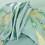 Vintage Peacock Embroidery 800TC Egyptian Cotton Comforter Cover Set - Julia M LifeStyles