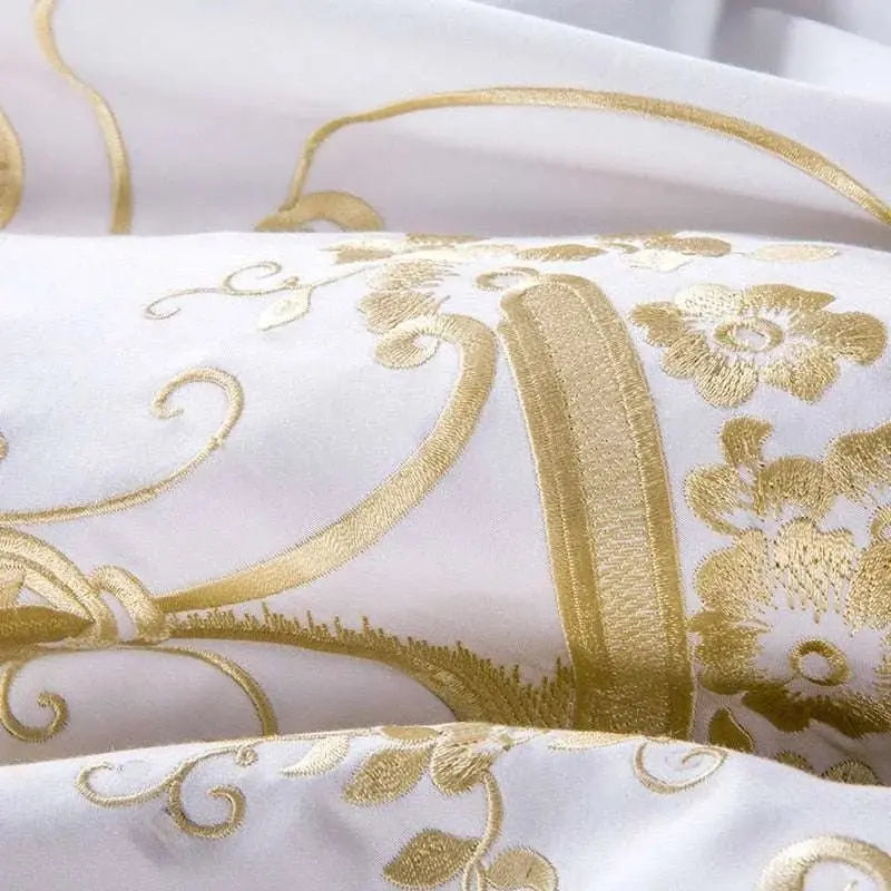 Elegance in Cotton: Luxurious Embroidered Duvet Cover Set - Julia M LifeStyles