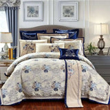 4/6/10Pcs Luxury Royal US Queen King size Bedding Set Stain Jacquard King/Queen Size Bed set Cotton Bed Spread Duvet Cover set - Julia M LifeStyles