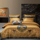 European embroidery silk cotton bedspread set with palace style design for 1.8M bed