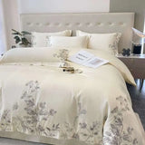 Butterfly Flowers Embroidery Luxury Bedding Set - Julia M LifeStyles