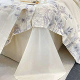 Butterfly Flowers Embroidery Luxury Bedding Set - Julia M LifeStyles
