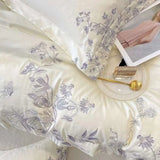 Butterfly Flowers Embroidery Luxury Bedding Set - Julia M LifeStyles