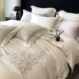 Embroidered Leaves Bedding Set - Julia M LifeStyles