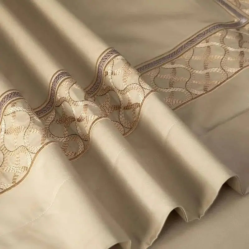 Luxury Elegance 1400 TC Cotton Embroidered Bedding Set - Julia M LifeStyles