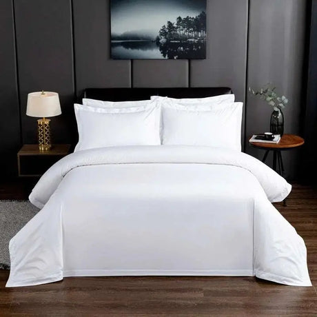 Premium Hotel White Oversize Duvet Cover Bed Sheet set 100%Nature Cotton Soft 600TC Bedding set Twin Full Queen King size 4Pcs - Julia M LifeStyles