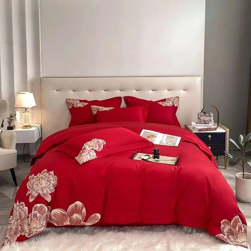 Egyptian cotton Floral embroidery | King Queen - Julia M LifeStyles