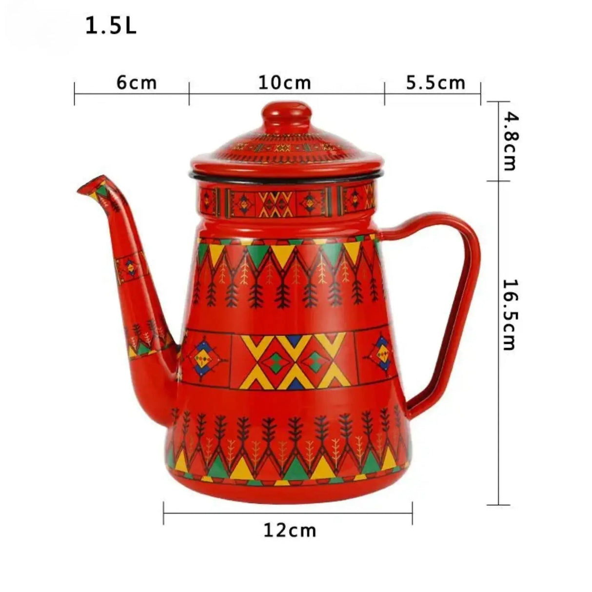 Julia M Enamel Coffee Pot 1.1L - American Style Fine-Mouth Kettle - Julia M LifeStyles