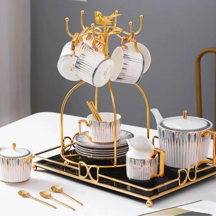 Luxury European-Style Bone China Tea Set for Six - Julia M LifeStyles