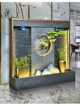 Water Curtain Wall Flowing Water Ornaments Humidified Rockery House Modern Hallway Screen Fish Pond Hotel Creative Front Desk Wall Fountain - Julia M LifeStyles