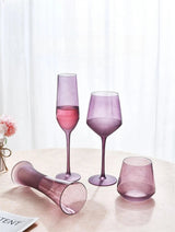 Purple Frosted Glass Wine Goblet: Elegant Champagne Cup Julia M Home & Kitchen