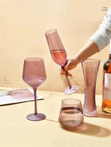 Purple Frosted Glass Wine Goblet: Elegant Champagne Cup Julia M Home & Kitchen