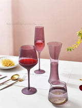 Purple Frosted Glass Wine Goblet: Elegant Champagne Cup Julia M Home & Kitchen