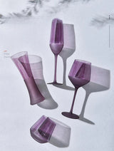 Purple Frosted Glass Wine Goblet: Elegant Champagne Cup Julia M Home & Kitchen