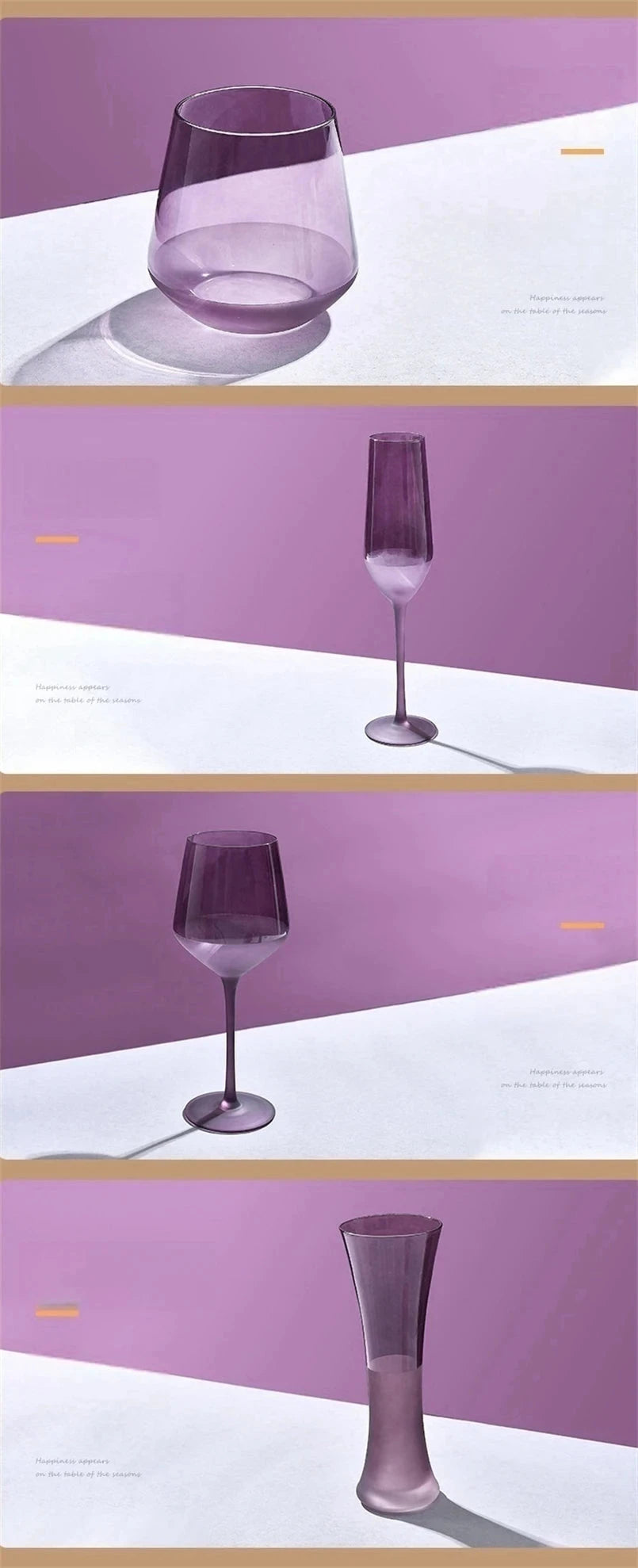 Purple Frosted Glass Wine Goblet: Elegant Champagne Cup Julia M Home & Kitchen