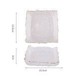 Glass Cutlery Salad Bowl Dinner Plate Soup Bowl Golden Edge Flat Plate Dinnerware Transparent Food Tray Glass Tableware 1pcs - Julia M LifeStyles