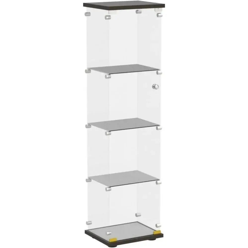 Modern White Floor Standing Glass Display Cabinet with 4 Dividers - Julia M LifeStyles