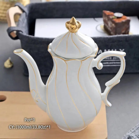 Vintage Bone China Tea Pot British Ceramic Teapot Europe Porcelain Coffee Pot Cafe Drinkware Advanced Teaware Drop Shipping - Julia M LifeStyles