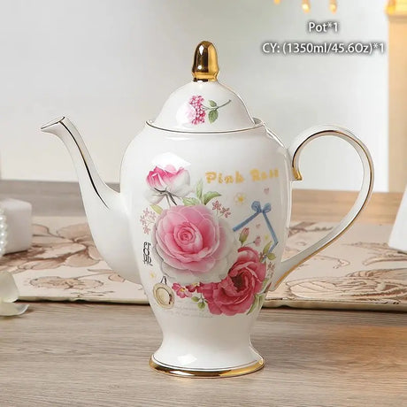 Vintage Bone China Tea Pot British Ceramic Teapot Europe Porcelain Coffee Pot Cafe Drinkware Advanced Teaware Drop Shipping - Julia M LifeStyles