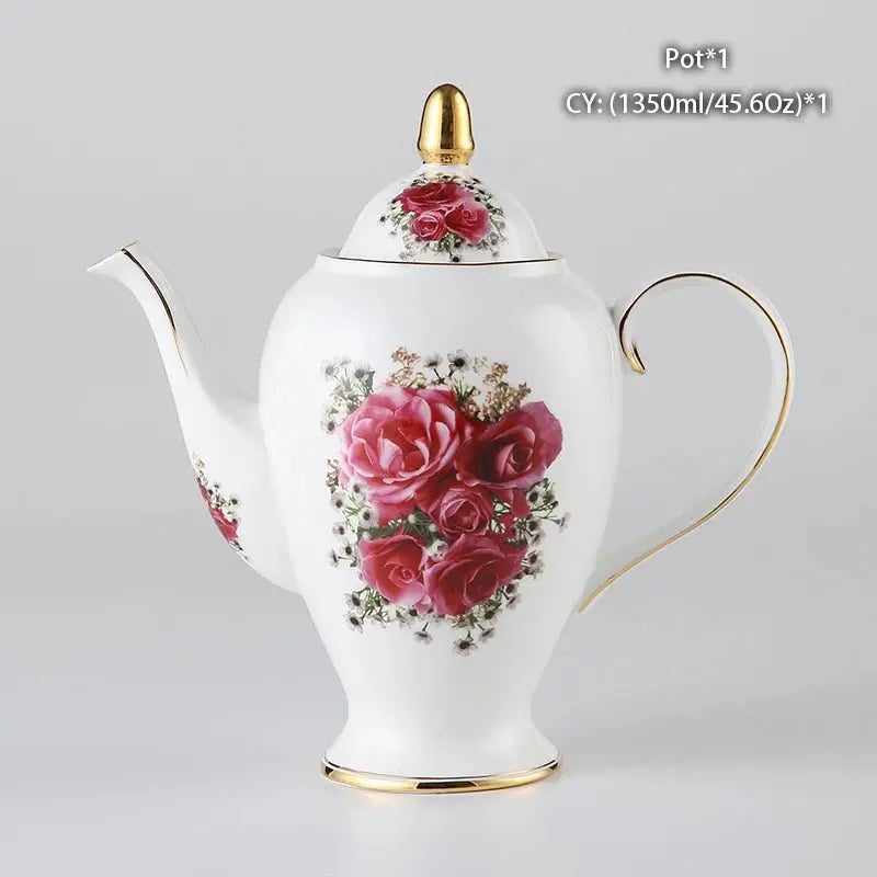 Vintage Bone China Tea Pot British Ceramic Teapot Europe Porcelain Coffee Pot Cafe Drinkware Advanced Teaware Drop Shipping - Julia M LifeStyles