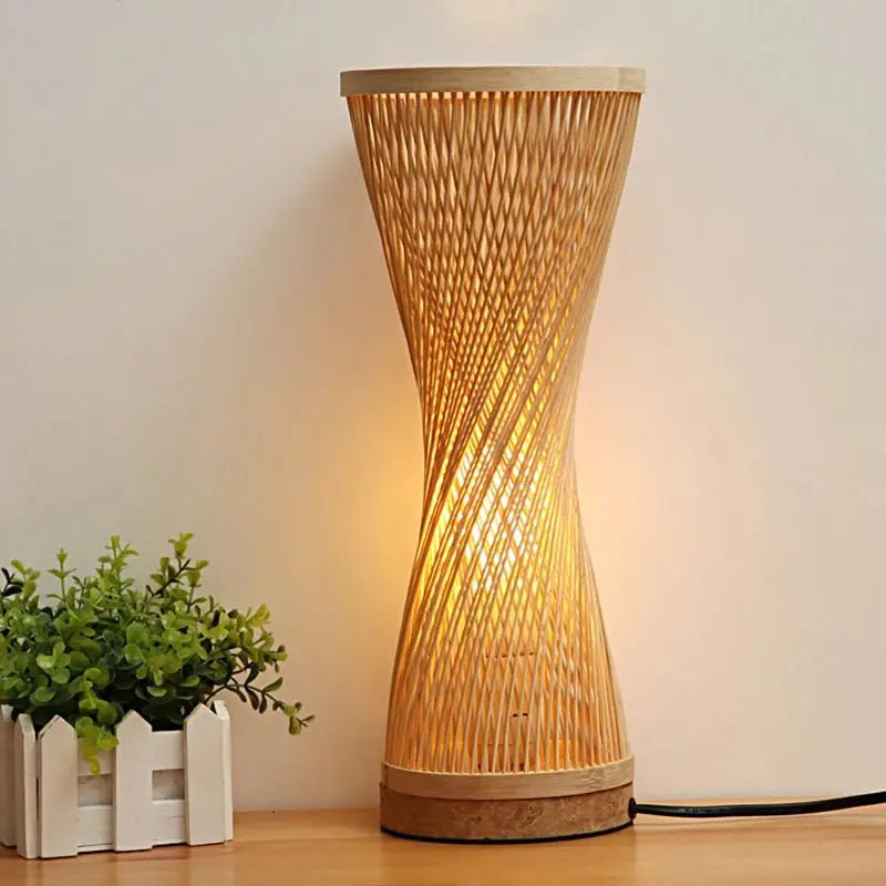 Julia M Lifestyles Modern Hand Knitted Bamboo Table Lamp - Julia M LifeStyles