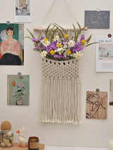 Hand-Woven Cotton Rope Tapestry with Dried Flower Pocket - Julia M LifeStyles