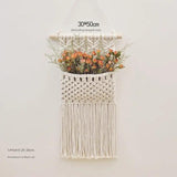 Hand-Woven Cotton Rope Tapestry with Dried Flower Pocket - Julia M LifeStyles