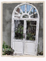 Handmade Vintage Arched Window Mirror in Blue Green White - Julia M LifeStyles