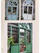 Handmade Vintage Arched Window Mirror in Blue Green White - Julia M LifeStyles