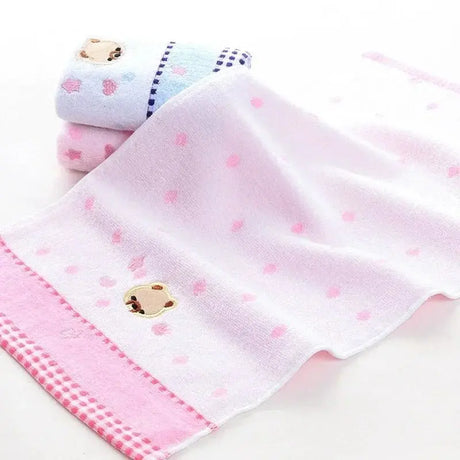 Cute Cartoon Bear Jacquard Cotton Face Towels - 2pcs Set - Julia M LifeStyles