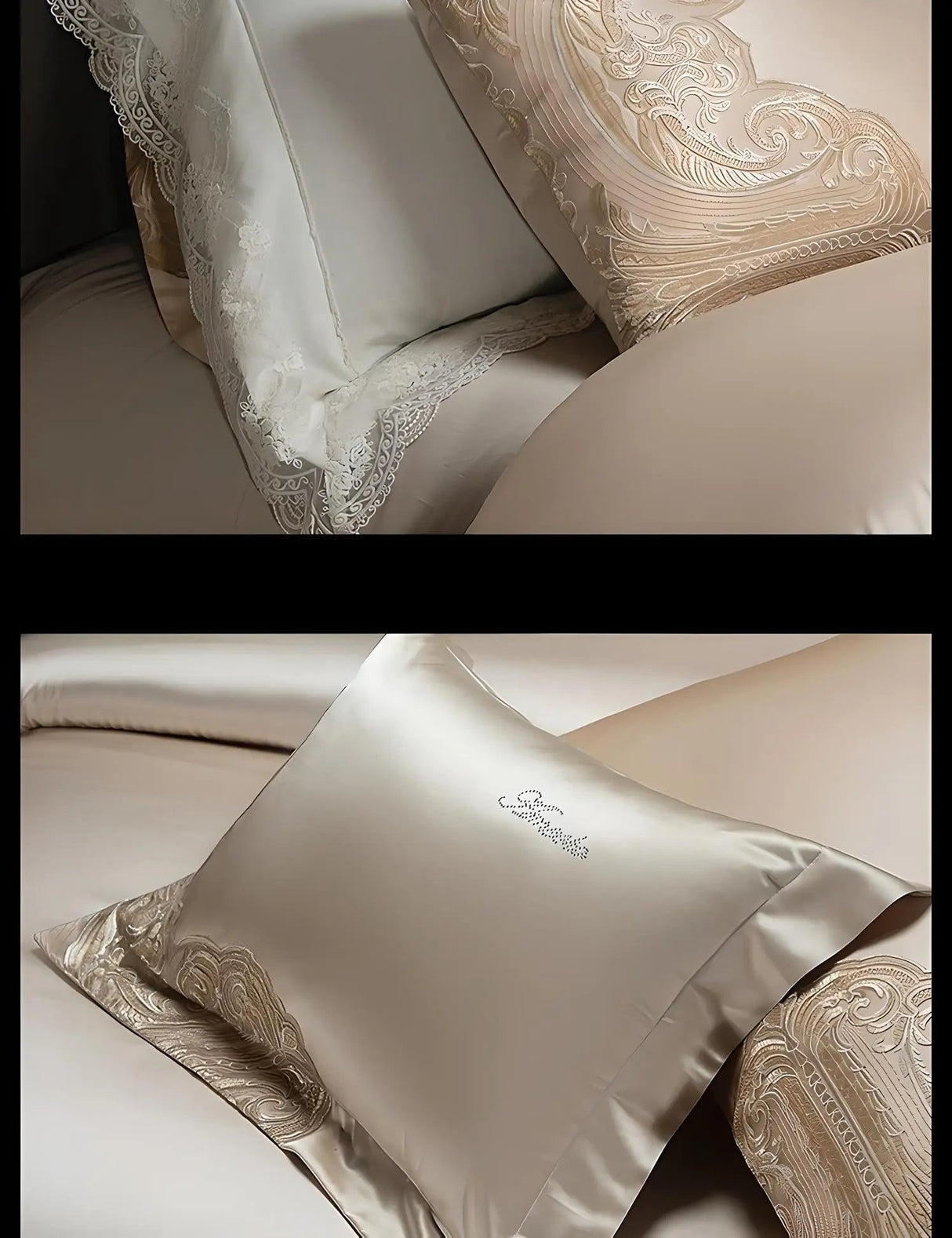 Luxury Pure Cotton Lace Bedding Set - Four-Piece European Style - Julia M LifeStyles