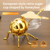 Elegant Bee Sugar Bowl with Spoon - Metal Craft Kitchen Essential - Julia M LifeStyles